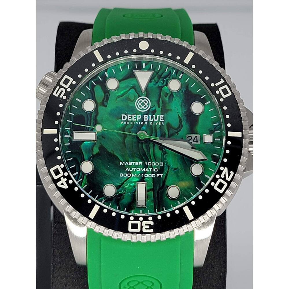 Deep Blue Green Abalone Master 1k Automatic 44mm Diver